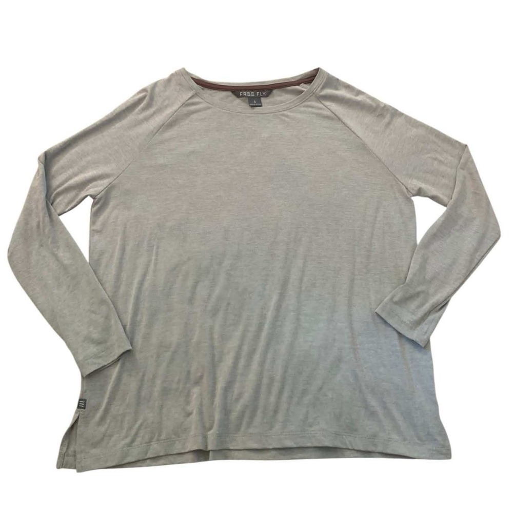 Free Fly Bamboo Long Sleeve Top Small Gray Raglan Active Gorpcore Athleisure